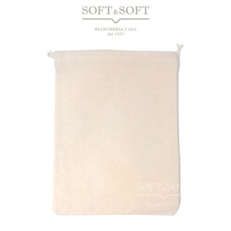 Bread or flour bag pure cotton with coulisse cm 21x34