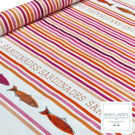 SARDINES plastic coated fabric for tablecloth H cm 140
