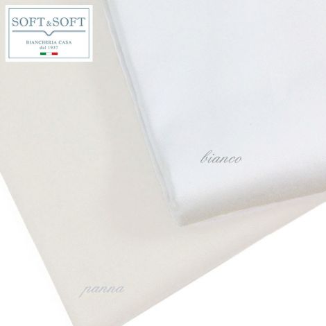 COCO' Lenzuolo da sotto con elastico MAXI CM 90X200+35 letto Singolo Raso di Cotone Bianco