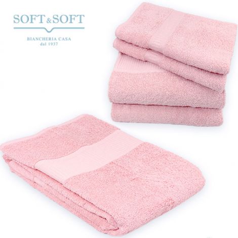 Soft&Soft Coppia Asciugamani 1+1 500 gr/m² Rosa