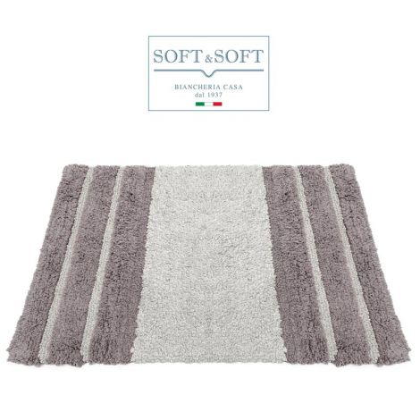 STRAIGHT bathroom carpet jacquard cm 70x130 non-slip bottom Gray