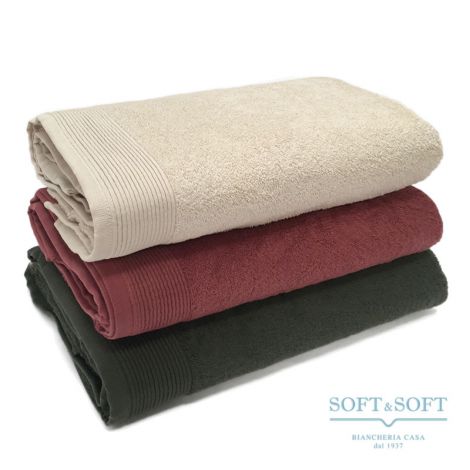 TERRE bath towel 100x145 plain colour cotton terry by BIANCALUNA