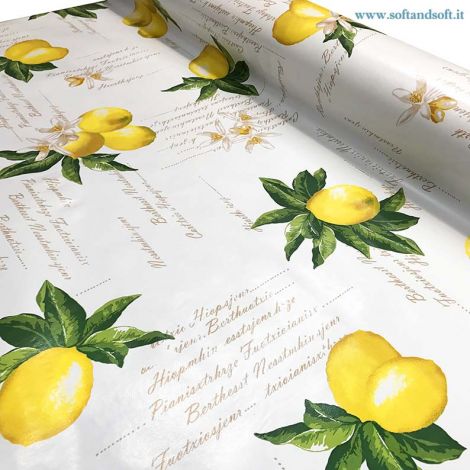 Lemon laminated fabric for tablecloth cm 120H (sales per meter)