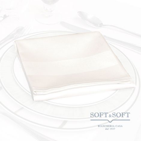 White solid color NAPKIN with satin band 50x50 cm cotton (min.10 pieces)