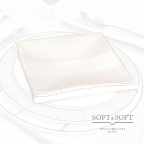 White solid color NAPKIN with satin band 50x50 cm cotton (min.10 pieces)