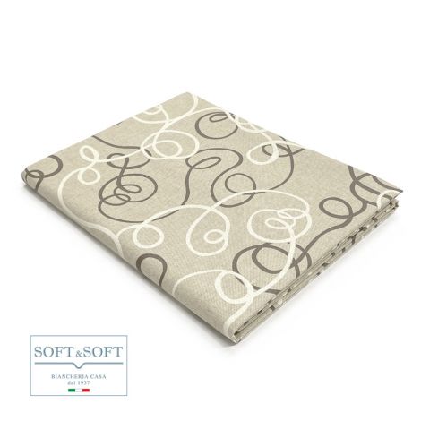 TROPEA NASTRO Tablecloth in Resinated Fabric for 12 cm 140x250 Gray