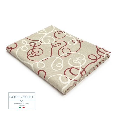 TROPEA NASTRO Tablecloth in Resinated Fabric for 6 cm 140x180 Red