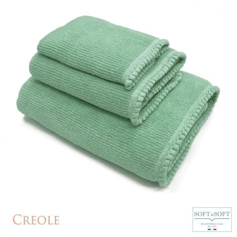 TWILLY tris asciugamani spugna bagno viso ospite telo-Verde
