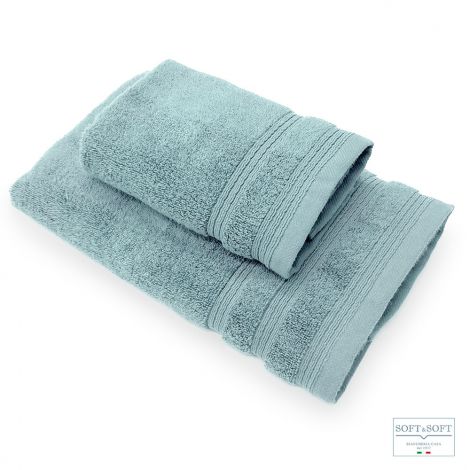 ZERO set asciugamani 1+1 spugna di cotone 650gr-Acqua