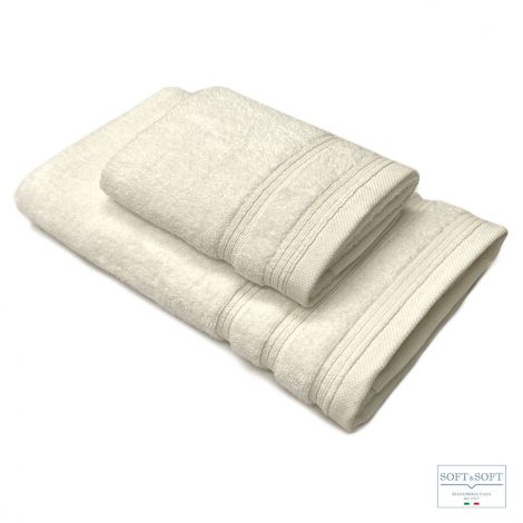 ZERO set asciugamani 1+1 spugna di cotone 650gr-Crema
