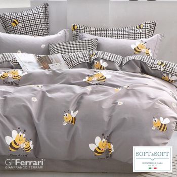 RODI ART.107 parure Copripiumino Percalle Letto MATRIMONIALE - Api