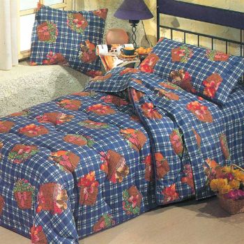 CANASTILLO complete duvet cover SINGLE size in pure cotton - Blue