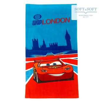 CARS LONDON Telo Mare Bambino Spugna di Cotone 75x150