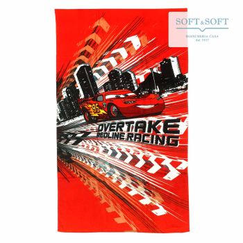 CARS RED LINE Telo Mare Bambino Spugna di Cotone 75x150