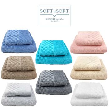 Check Soft&Soft Coppia Asciugamani 1+1 500 gr/m²