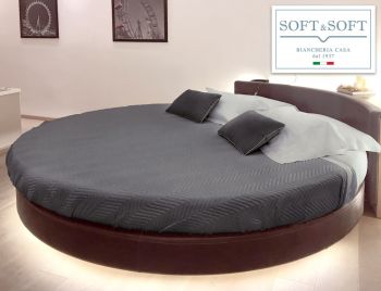 ROUND Quilted Bedspread ROUND BED Cotton-Iron Satin