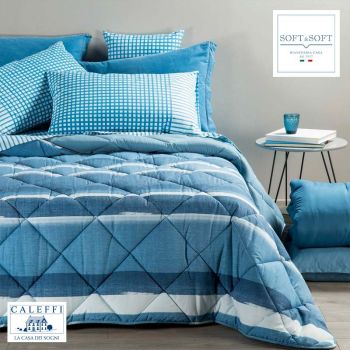 DENIM trapunta invernale per letto SINGOLO in cotone CALEFFI Blu