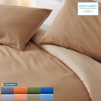 Copripiumino double face per letto singolo tinta unita, in diversi colori grigio, marrone, azzurro, rosso, lilla, arancio, verde