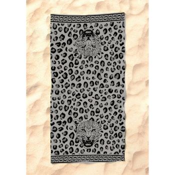 AFRICA Spotted terry beach towel 90×165 cm - Silver