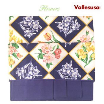 FLOWERS Tovaglia per 8 con tovaglioli cm 150x220 Vallesusa Made in Italy