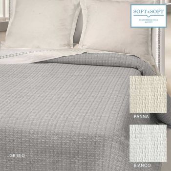 GEO double bedspread in matelassé jacquarde fabric cm 260x260