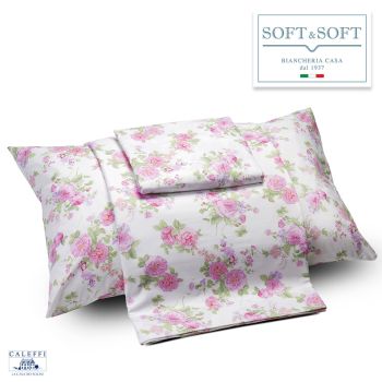 GRAZIA Completo Lenzuola Misura MATRIMONIALE in Cotone CALEFFI-Rosa