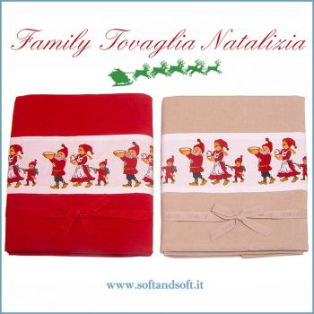 Family Christmas Tablecloth cm 140x180
