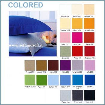 COLORED Plain-coloured Fitted Sheet for three-quarter beds