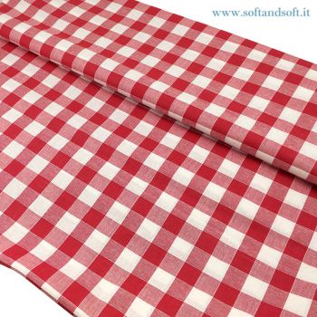 CAMPAGNOLA FABRIC FOR TABLE CLOTH Pure Cotton cm  140 Red Patterns