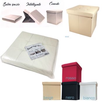 BOX PUFF Footrest Puff box in foldable eco-leather