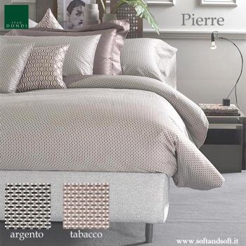 Sacco copri piumino per letto matrimoniale in Raso di puro Cotone stampato a piccolo disegno geometrico tipo cravatta double face