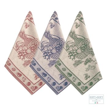 LUX Set of 3 Jacquard Cotton Kitchen Towels 60x80 cm