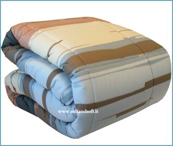 Trapunta Invernale Caleffi matrimoniale nei colori beige, marrone, azzurro