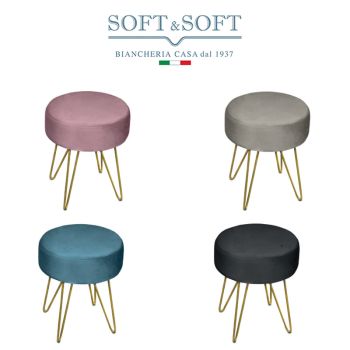 POUF TONDO VELVET in velluto e metallo ottone