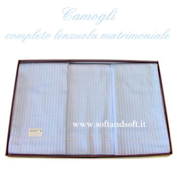 lenzuola per letto matrimoniale tessuto tinta unita effetto rigatino azzurro con lenzuolo sotto senza angoli piatto cm 240x300 Made in Italy