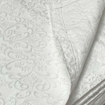 RAMAGE copriletto misura MATRIMONIALE in tessuto jacquard cm 260x260-Bianco