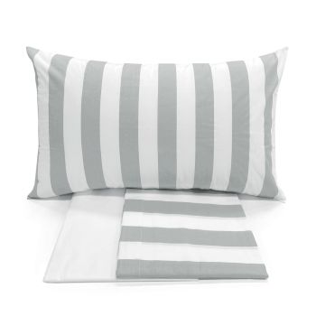 RIVER complete sheets for double bed in stripes (sheet/bedspread) - Grey