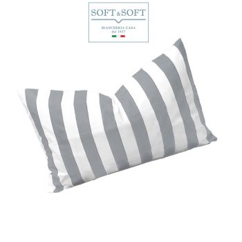 RIVER pair of pillowcases 50x80 cm striped-Grey