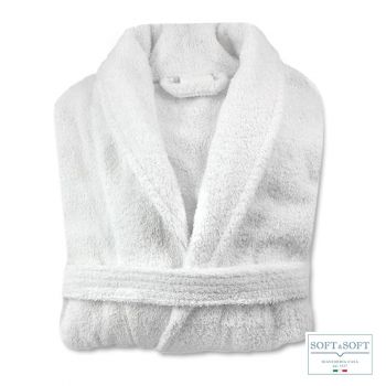 SHAWL 400gr white cotton terry shawl bathrobe