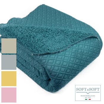 SCOTT coperta copriletto MATRIMONIALE in pile sherpa 260x260