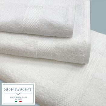 SIRI asciugamano ospite cm 40x60 bianco puro cotone gr.380