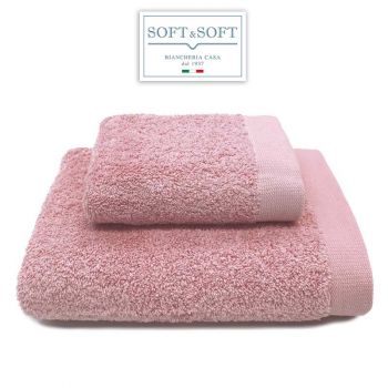 STAR 600 set of 2 face and guest towels 600 gr / m²-Rosa Thea